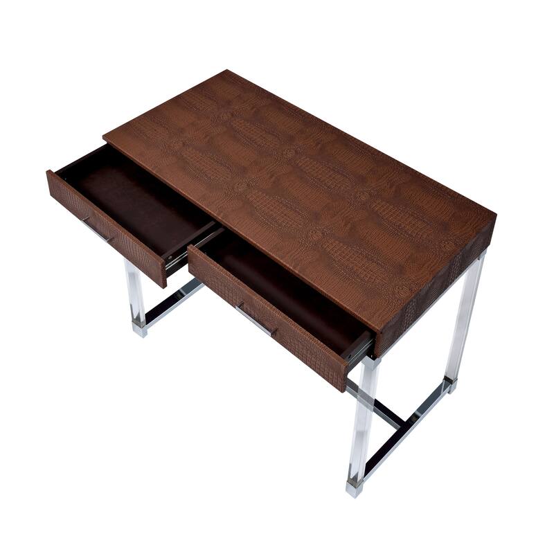 Jill Modern 43-inch Acrylic Crocodile 2-Drawer Sofa Table by Furniture of America