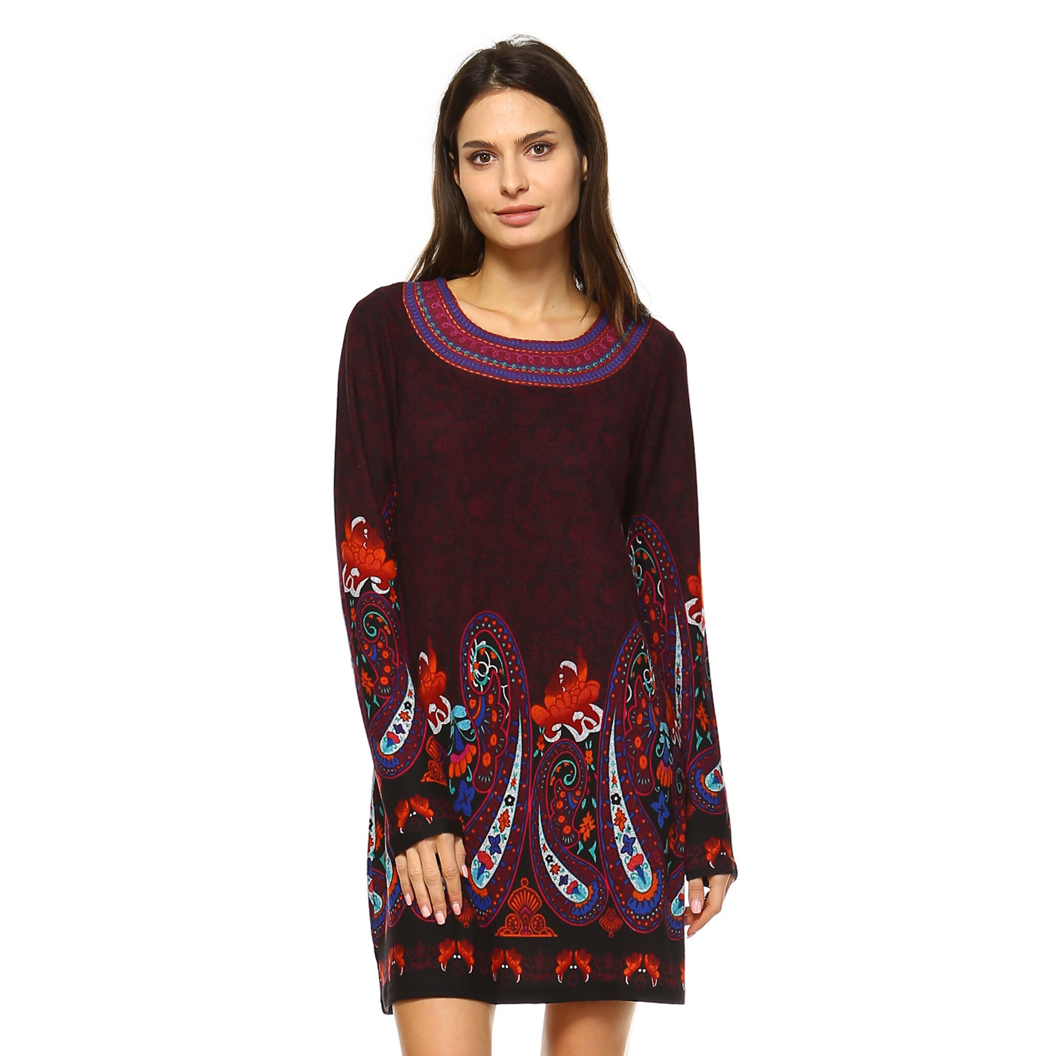 embroidered sweater dress