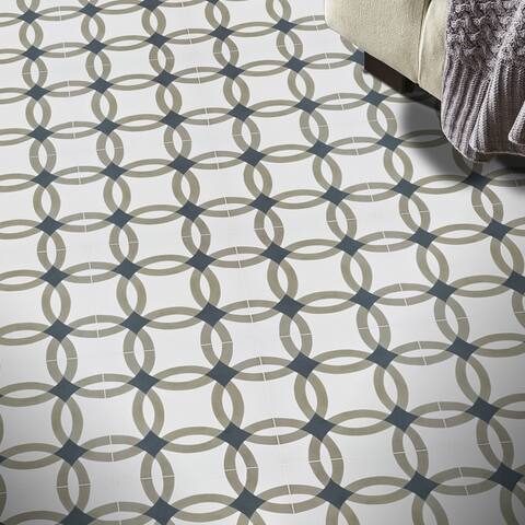 Handmade Safi in Warm Grey and Black Tile, Pack of 12 (Morocco)