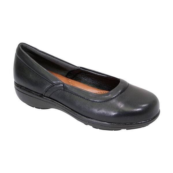 slide 1 of 10, FIC Peerage Women's Vicky Black Nappa Leather Extra-wide Loafer