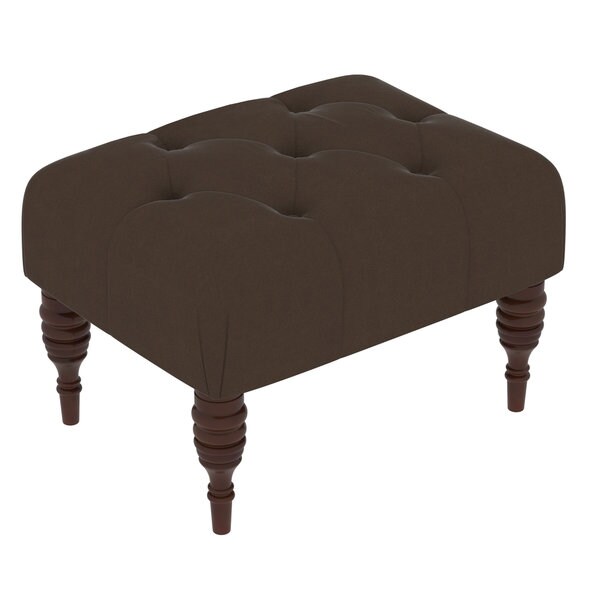 Skyline Furniture Espresso Finish Wood Twill Upholstered Custom Tufted