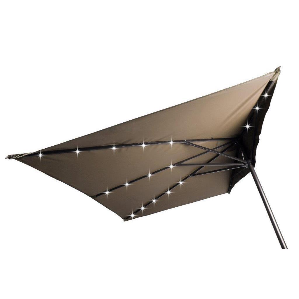 Shop Black Friday Deals On Trademark Innovations Polyester And Steel 5 Foot Led Rectangular Patio Half Umbrella Overstock 13817723