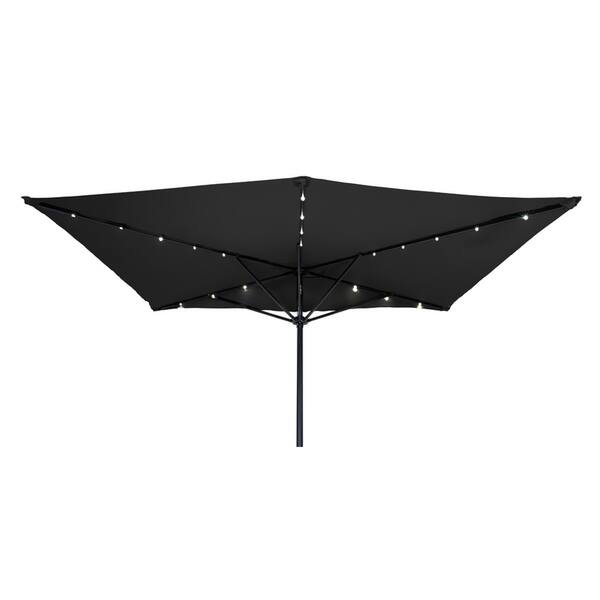 Shop Black Friday Deals On Trademark Innovations Polyester And Steel 5 Foot Led Rectangular Patio Half Umbrella Overstock 13817723