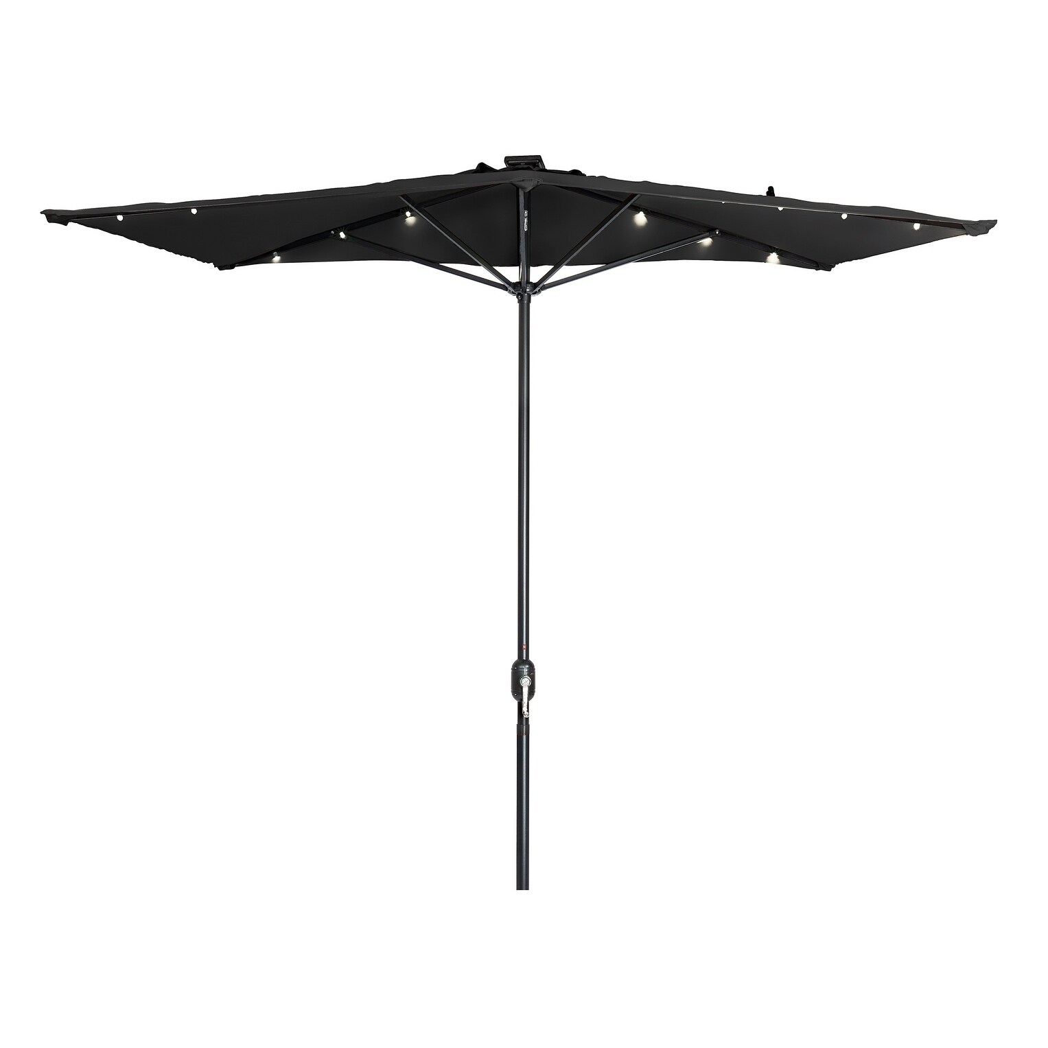 Shop Black Friday Deals On Trademark Innovations Polyester And Steel 5 Foot Led Rectangular Patio Half Umbrella Overstock 13817723