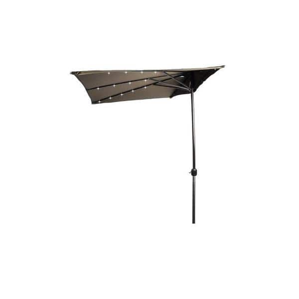 Shop Black Friday Deals On Trademark Innovations Polyester And Steel 5 Foot Led Rectangular Patio Half Umbrella Overstock 13817723