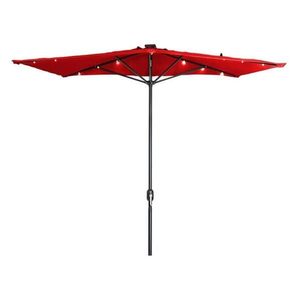 Shop Black Friday Deals On Trademark Innovations Polyester And Steel 5 Foot Led Rectangular Patio Half Umbrella Overstock 13817723