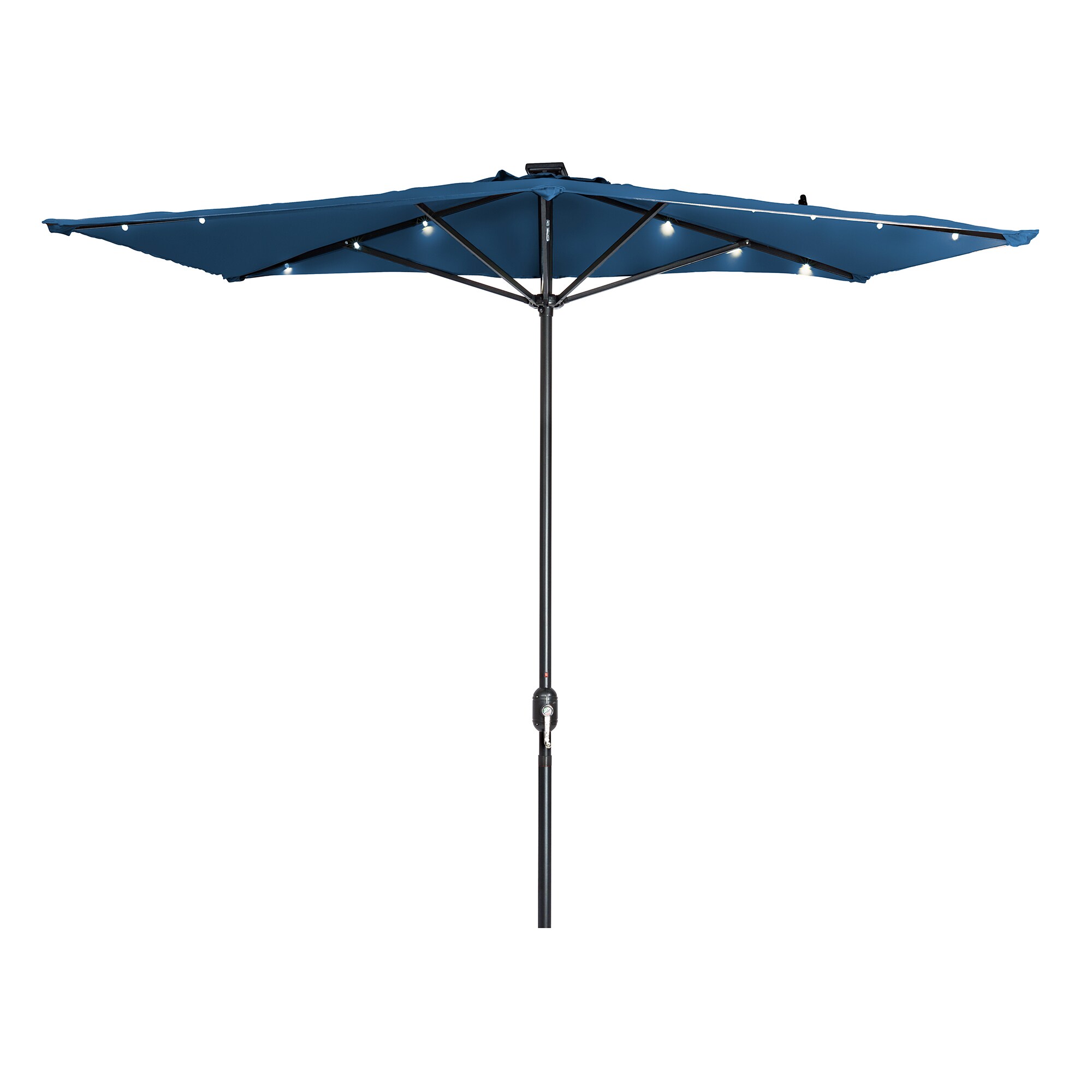 Shop Black Friday Deals On Trademark Innovations Polyester And Steel 5 Foot Led Rectangular Patio Half Umbrella Overstock 13817723