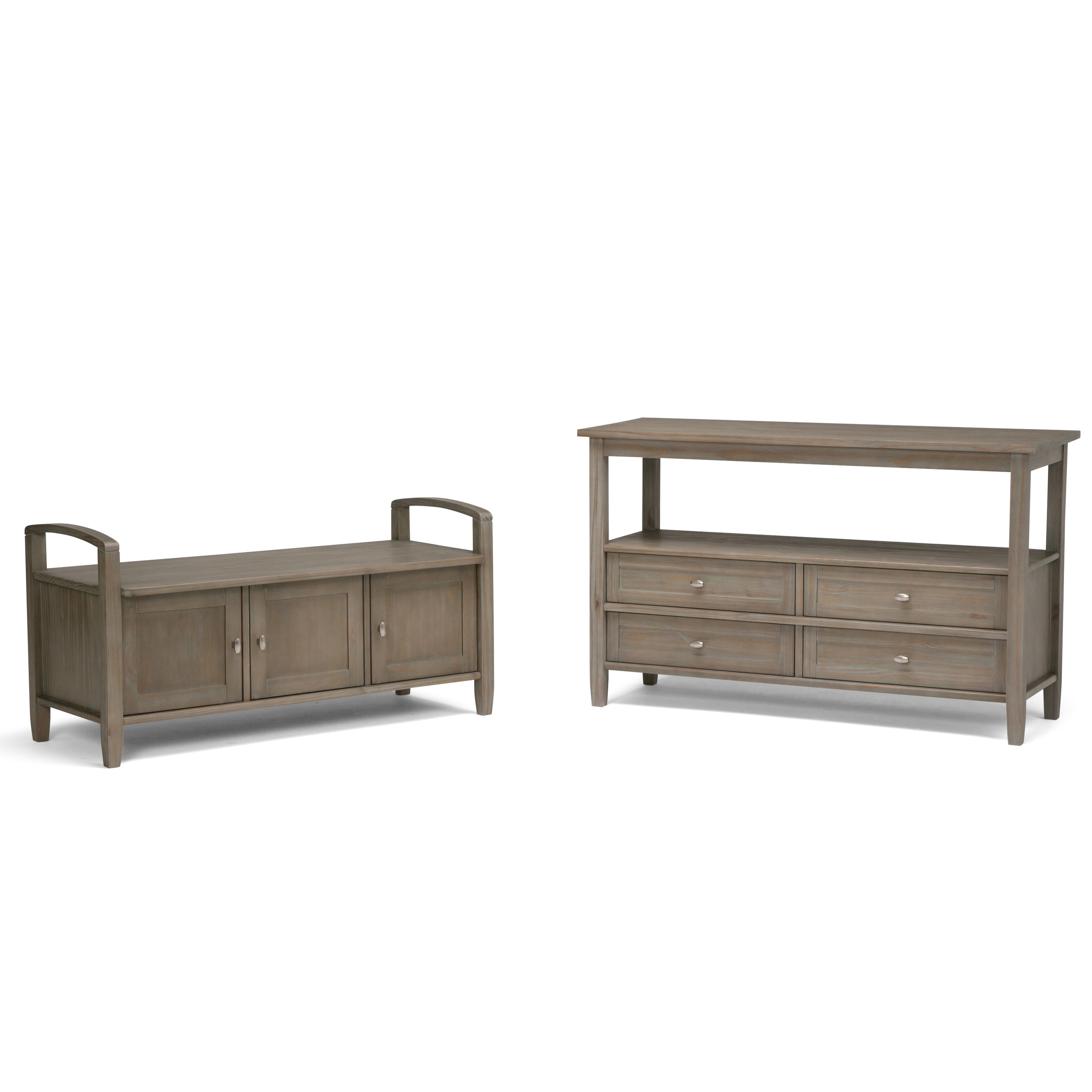 Wyndenhall Norfolk Solid Wood 48 Inch Wide Rustic Console Sofa Table 48 Inches Wide Overstock 13817754 Distressed Grey
