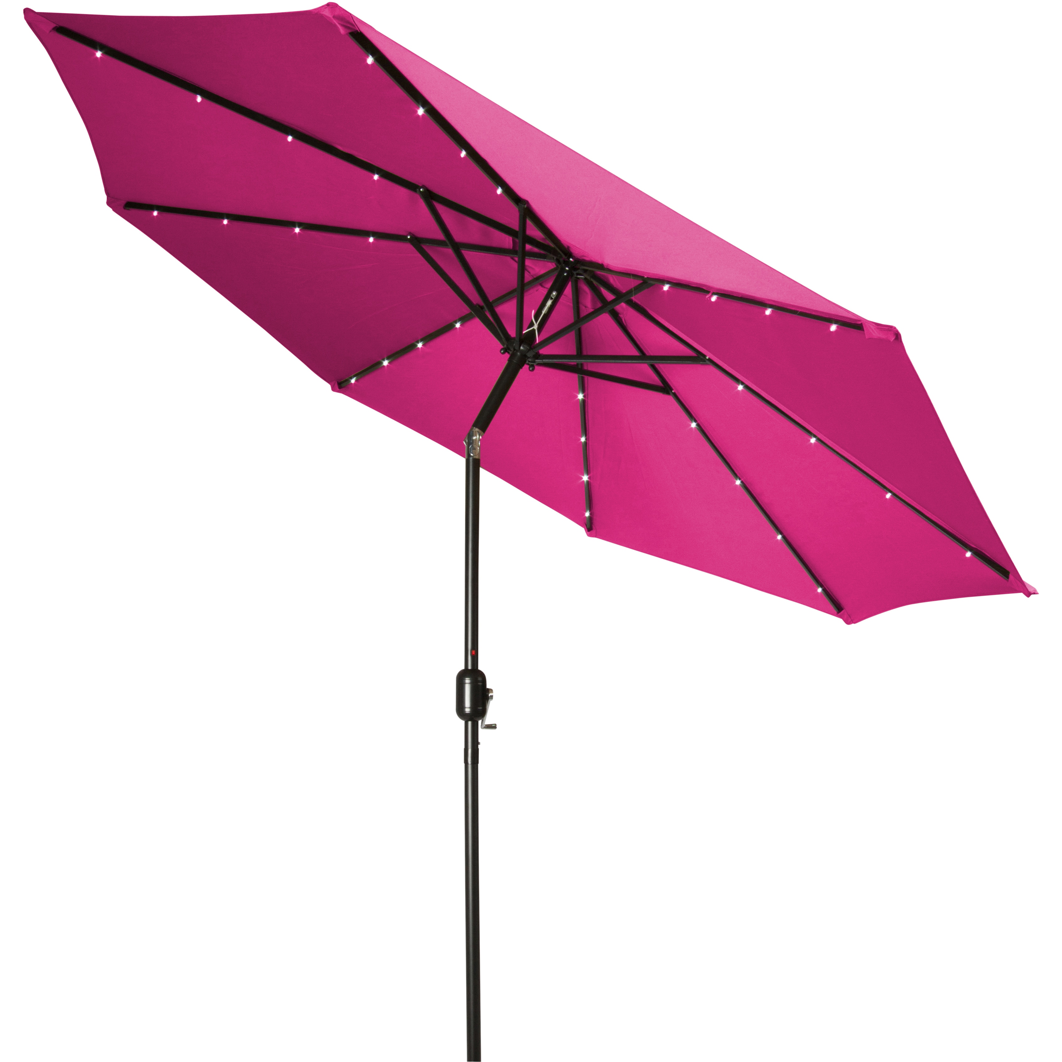 Shop Trademark Innovations Pink Polyester 9 Foot Deluxe Solar Powered Led Lit Patio Umbrella Overstock 13817783