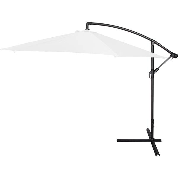 Shop Trademark Innovations White 10 Foot Offset Patio Umbrella Overstock 13817816