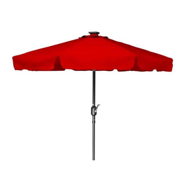 Shop Trademark Innovations Steel And Polyester Deluxe Solar Powered Led Lighted 7 Foot Patio Umbrella Free Shipping Today Overstock 13817826