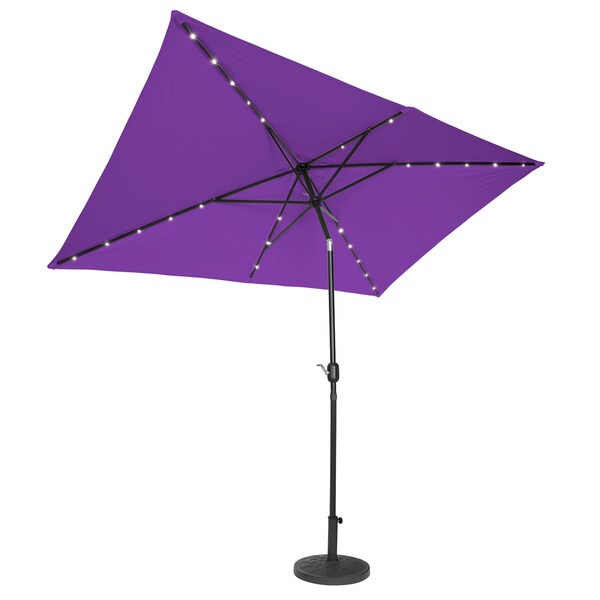 Pink Rectangular Solar Powered Led Lighted Patio Umbrella 10 X 6 5 By Trademark Innovations