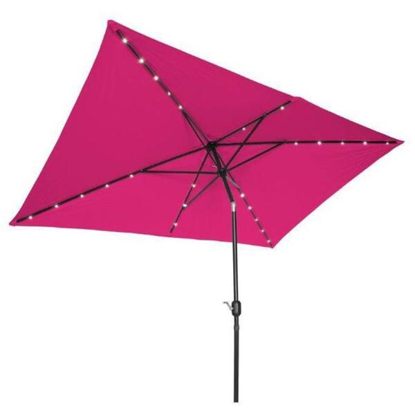 Shop Trademark Innovations Pink Steel And Polyester Solar Powered Patio Umbrella Free Shipping Today Overstock 13817915