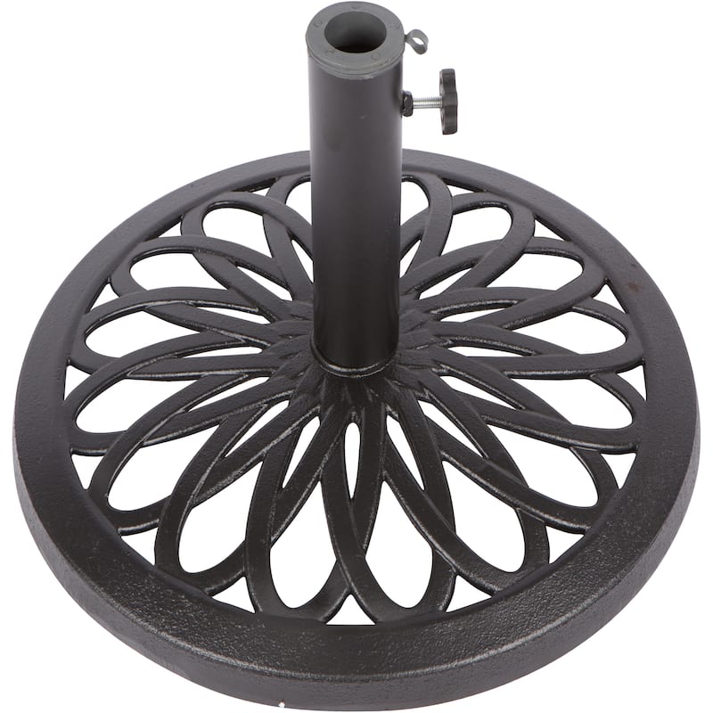 Trademark Innovations Black/Brown Cast Iron Patio Umbrella Base - Black