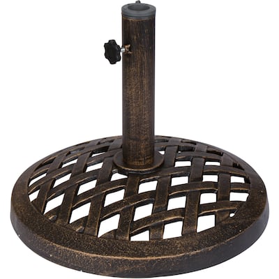 Trademark Innovations Bronze Finish Cast Iron 17.7-inch Umbrella Base