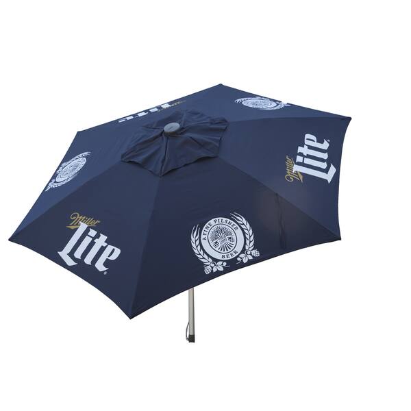 Shop Destinationgear Navy Polyester Aluminum 8 5 Foot Miller Lite Logo Umbrella Overstock 13818097