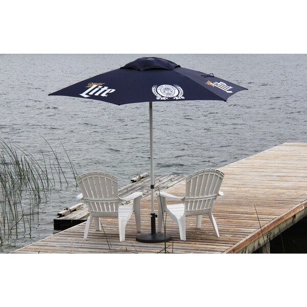 Shop Destinationgear Navy Polyester Aluminum 8 5 Foot Miller Lite Logo Umbrella Overstock 13818097