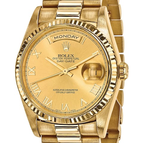 Quality Pre-owned Rolex Men's 18k Yellow Gold Presidential Watch