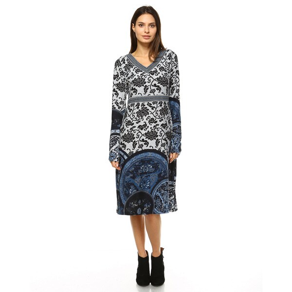 white mark sweater dress