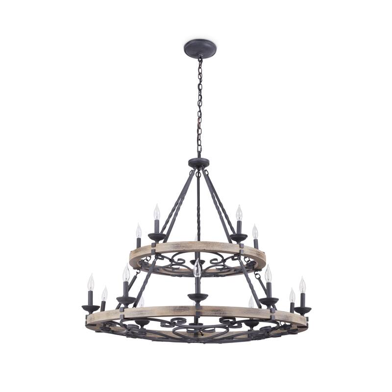 Kichler Lighting Taulbee Collection 15-light Weathered Zinc Chandelier