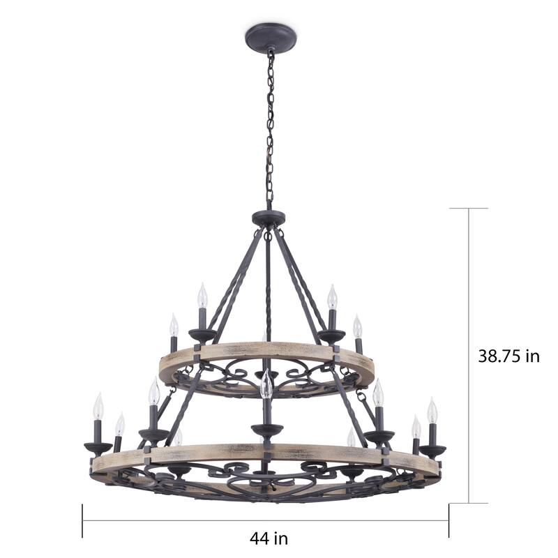 Kichler Lighting Taulbee Collection 15-light Weathered Zinc Chandelier