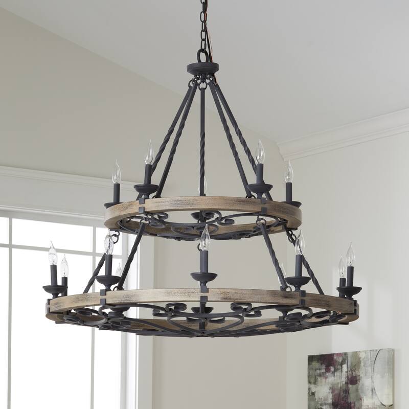 Kichler Lighting Taulbee Collection 15-light Weathered Zinc Chandelier
