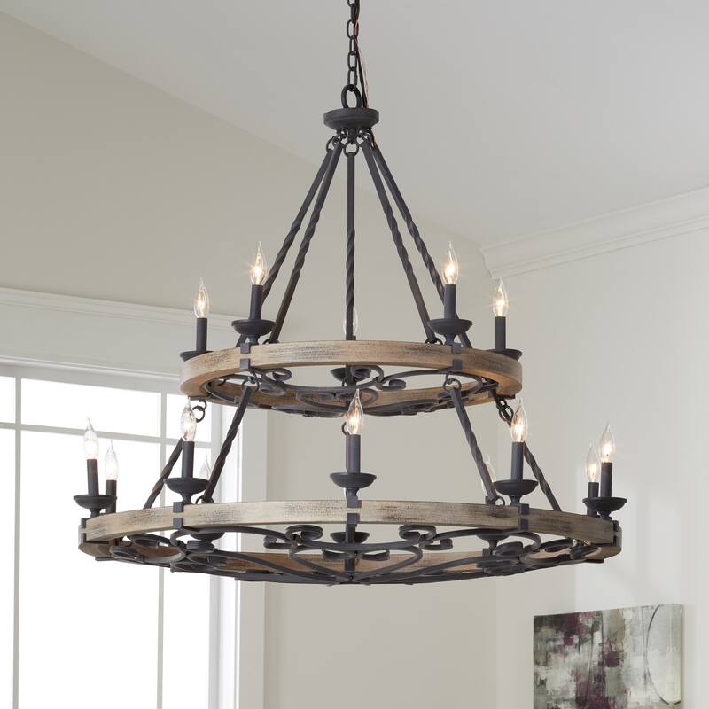 Kichler Lighting Taulbee Collection 15-light Weathered Zinc Chandelier