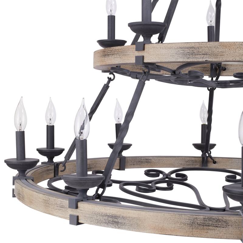 Kichler Lighting Taulbee Collection 15-light Weathered Zinc Chandelier