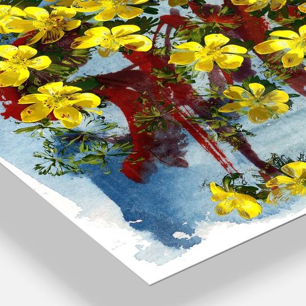 Shop Designart Lettering And Yellow Spring Flowers Floral Metal