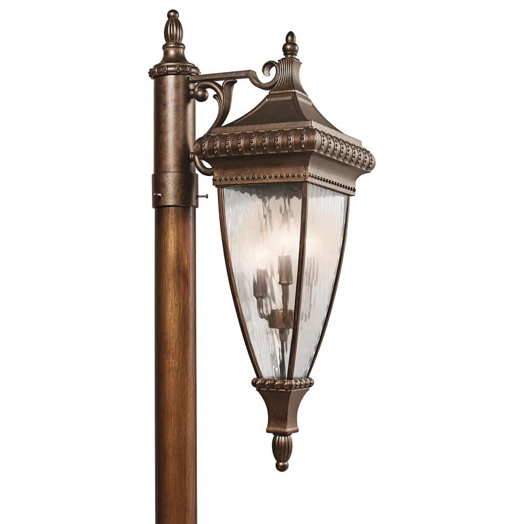 Kichler Lighting Venetian Rain Collection 3-light Brushed Bronze Outdoor Post Mount