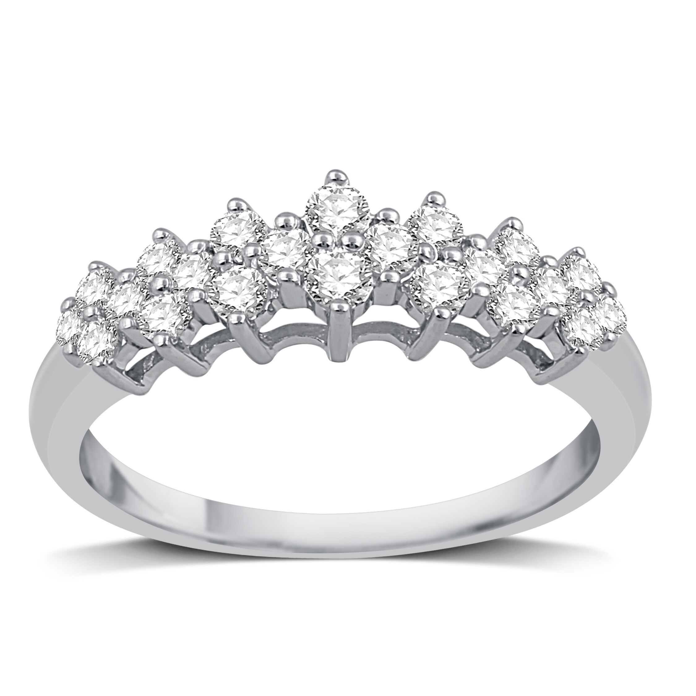 G-H,I2-I3 1//3 cttw, Diamond Wedding Band in Sterling Silver Size-6.75