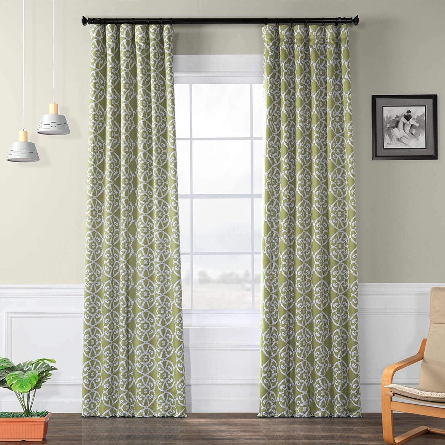 Shop Exclusive Fabrics Secret Garden Leaf Green Blackout Curtain