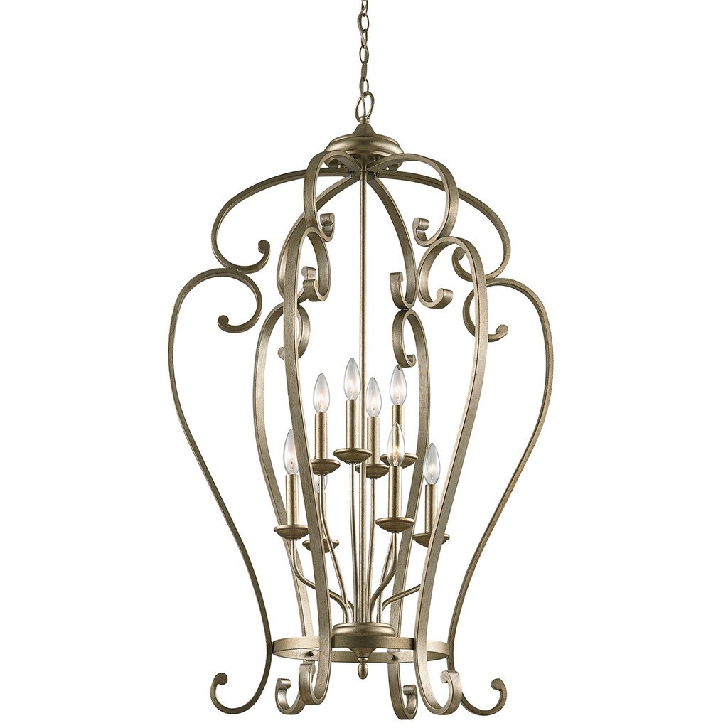 Kichler Lighting Monroe Collection 8-light Sterling Gold Foyer Chandelier - Chandeliers For Bedrooms by Overstock.com