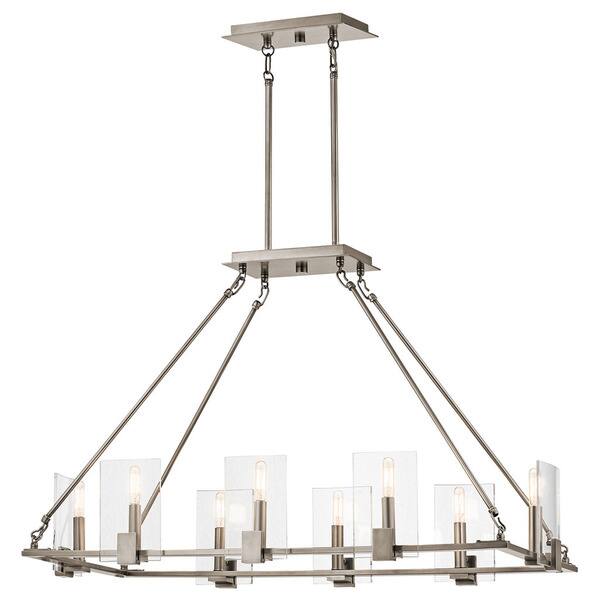 Kichler Signata Classic Pewter Transitional Clear Glass Linear Kitchen Island Light Kichler Signata Classic Pewter Transitional Clear Glass Linear Kitchen Island Light