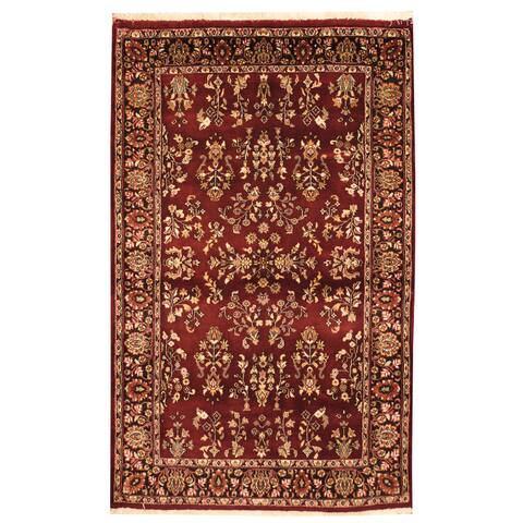 HERAT ORIENTAL Handmade One-of-a-Kind Sarouk Wool Rug - 3'11 x 6'3