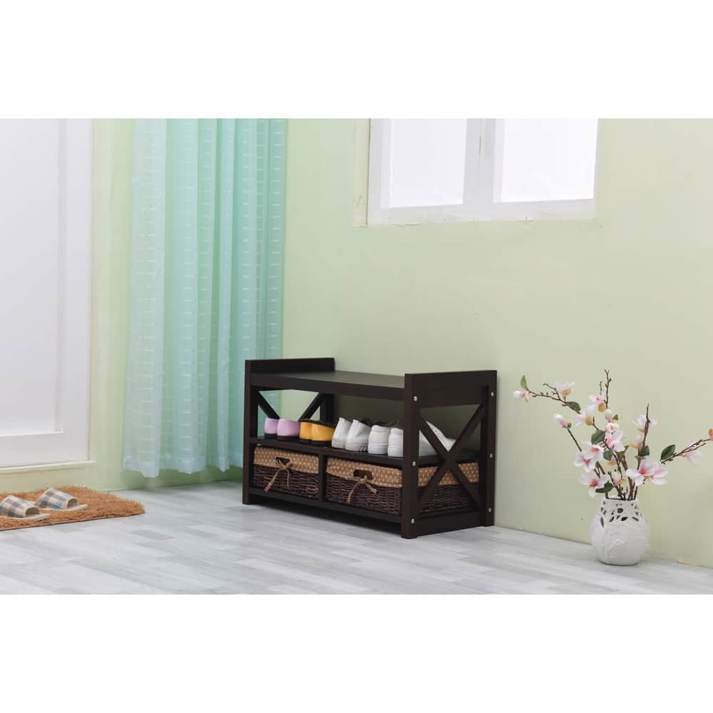 Harmony Solid Wood Entryway Storage Bench