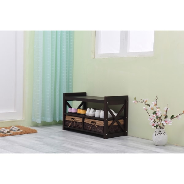 Shop Harmony Solid Wood Entryway Storage Bench Ships To Canada