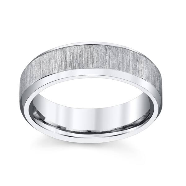 slide 1 of 3, Men's Silver Titanium Wedding Band