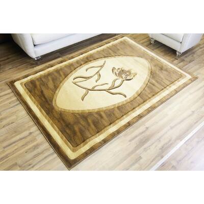 Empire Rosa Hand-carved Transitional Brown/Beige Rug (3'11 x 5'3 ...