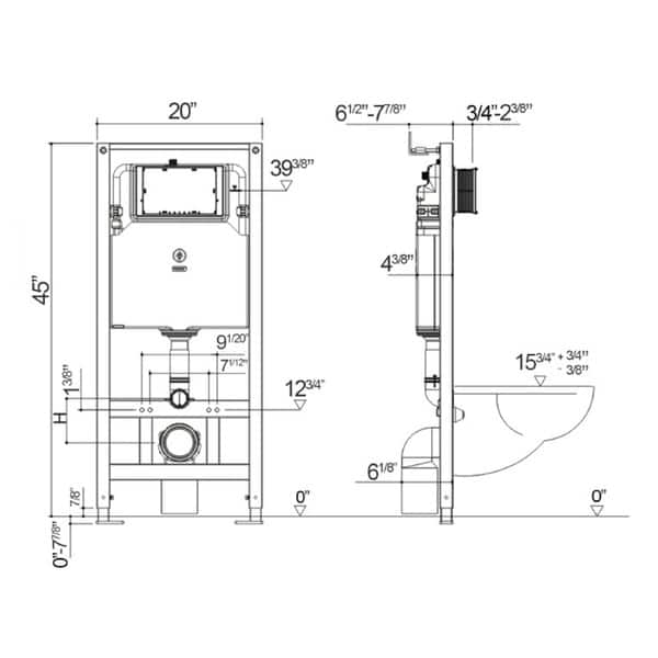 Swiss Madison Wall Hung Toilet Concealed Tank Carrier 2x6
