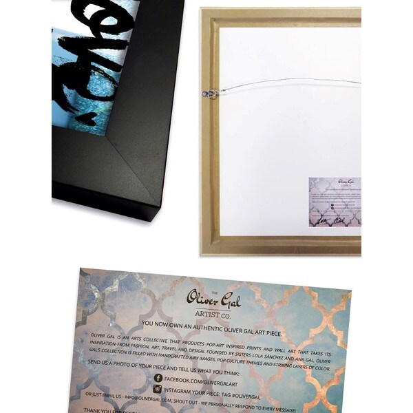 Oliver Gal 'Couture Road Sign Minimalist' Mirror Art - Black - Bed