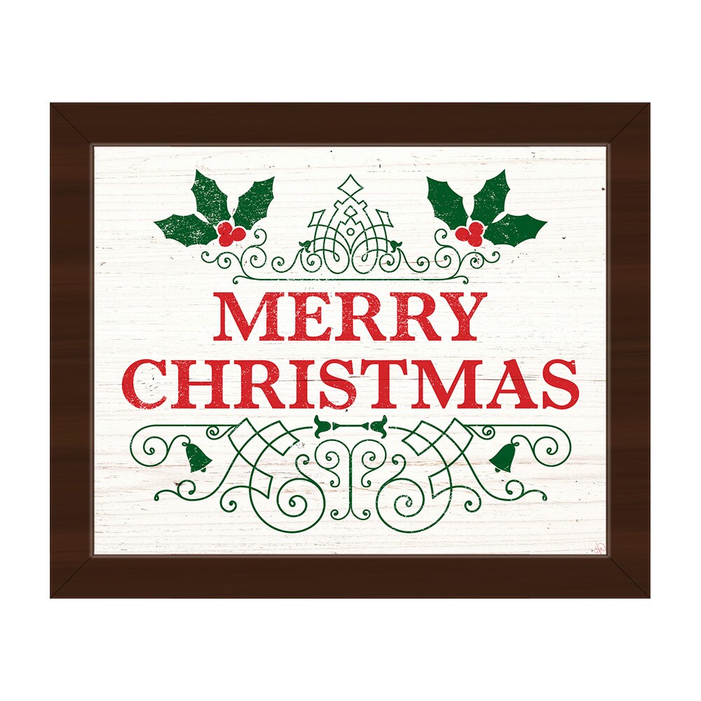 'Merry Christmas Classic' Framed Canvas Wall Art eBay