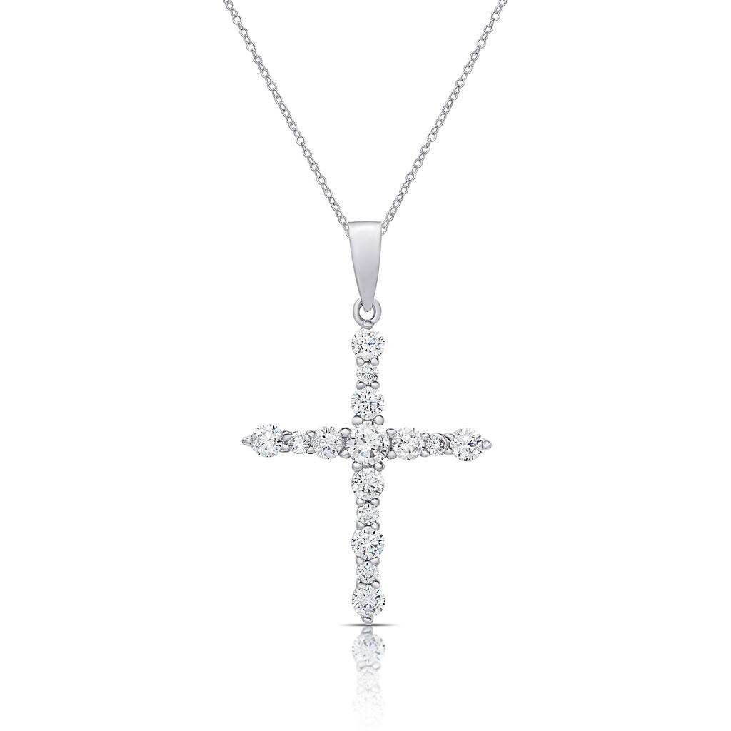 Tuscany Silver Collana Con Pendente A Perla D'Acqua Dolce E Zirconia Cubica - Argento 925 Riciclato, Catena 41-46 Cm