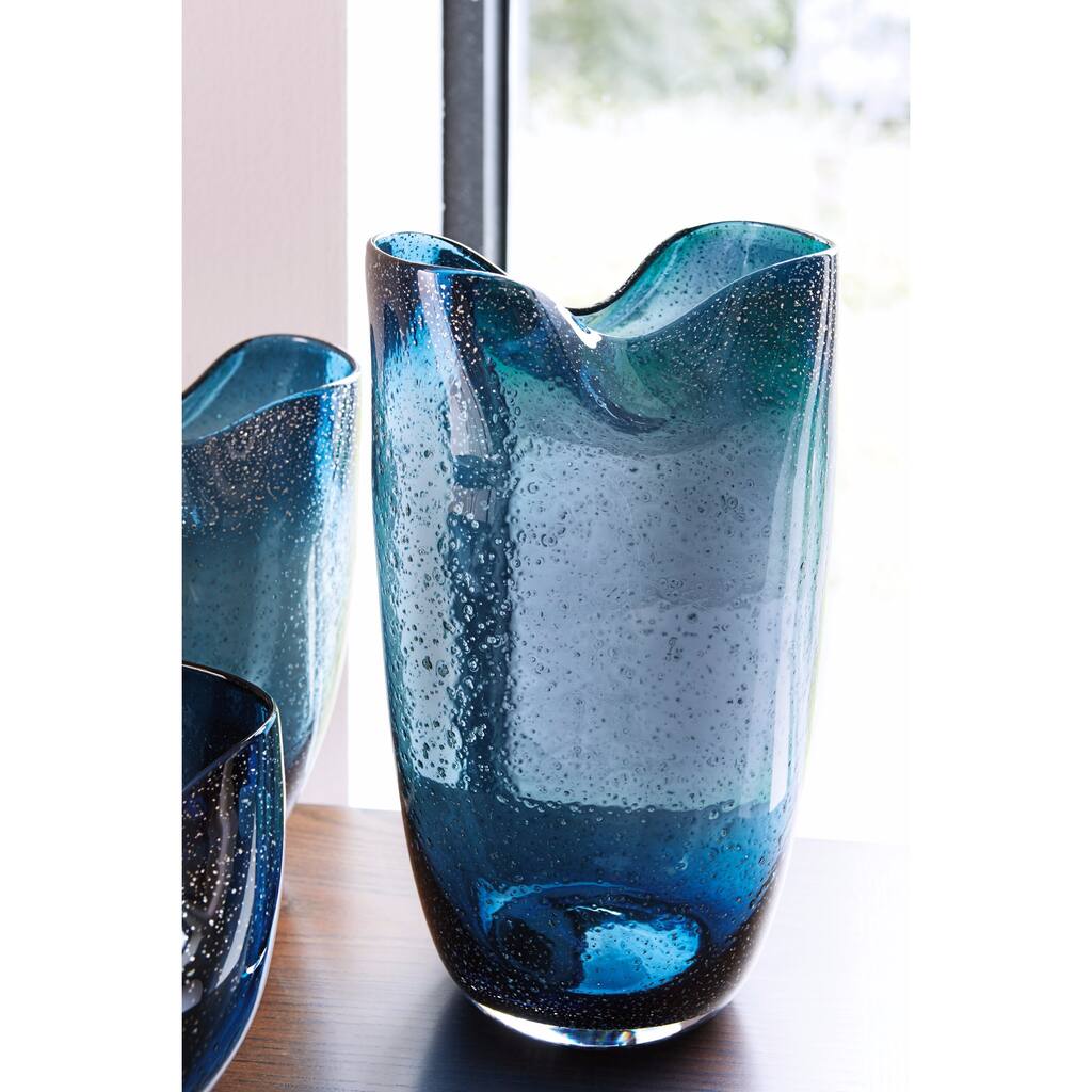 Signature Design by Ashley Didrika 12-inch Blue Vase