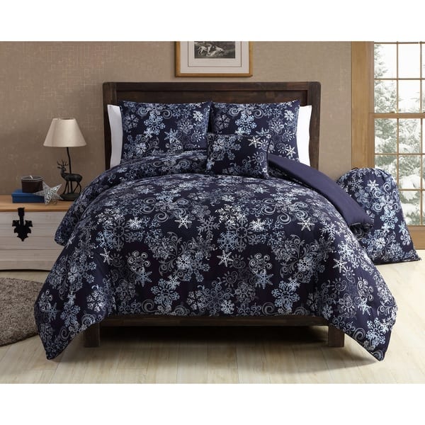 Shop Vcny Home Scroll Snowflake 4 5 Piece Comforter Set Free