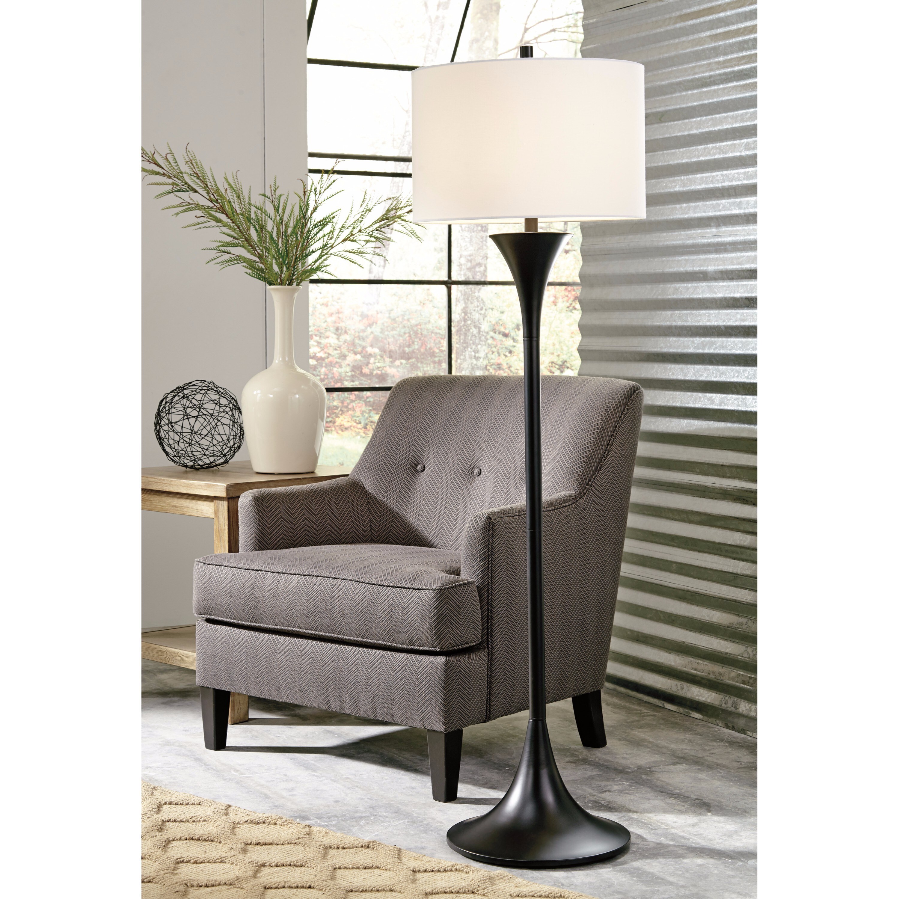 Shop Signature Design By Ashley Joakim Black Metal Floor Lamp