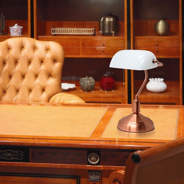green glass desk lamp