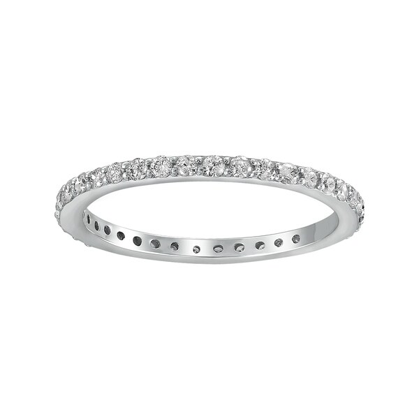 10k White Gold 1/2ct. Diamond Eternity Band Ring - White H-I