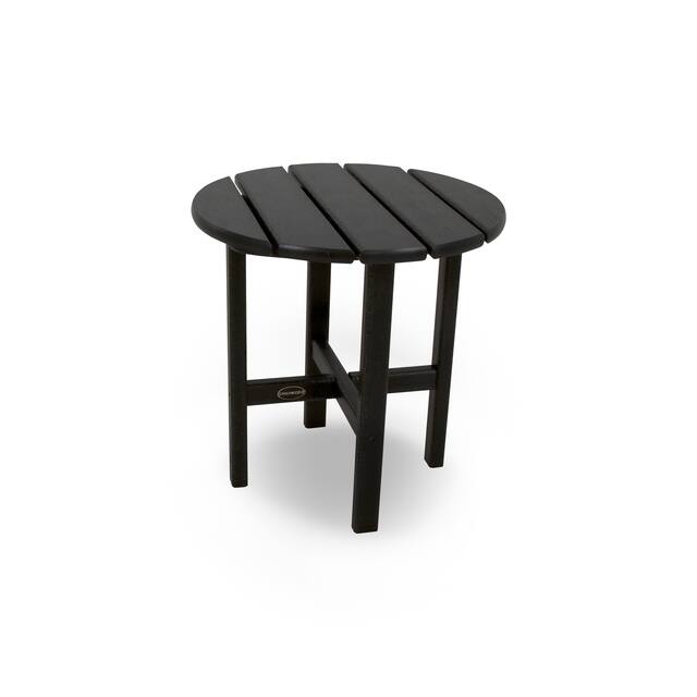 POLYWOOD 18-inch Outdoor Round Side Table - Black