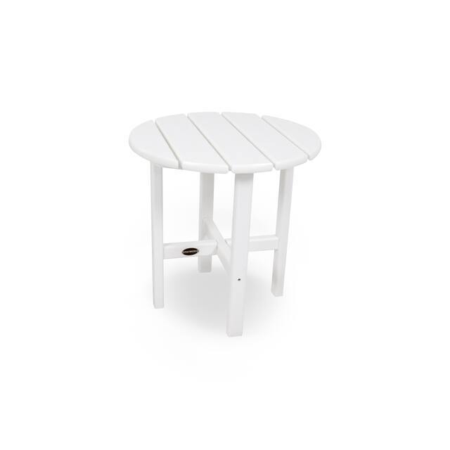 POLYWOOD 18-inch Outdoor Round Side Table - White